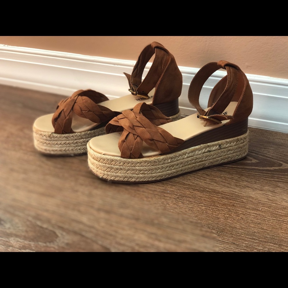 Espadrille Wedge Platform Sandal Brown